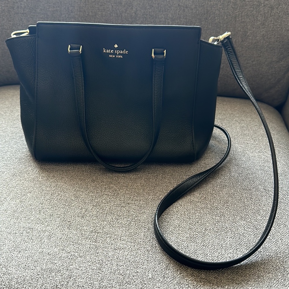 Kate spade black pebbles leather medium bag